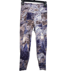 Tahari Sport Womens Leggings Pockets Paisley Activewear Athleisure Boho Artsy S